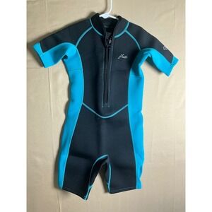 Hevto Kids Wetsuit Shorty 2mm Neoprene FrontZip Blue Black Youth Size 8 K1S-Blue